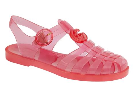 gucci red jelly sandals.